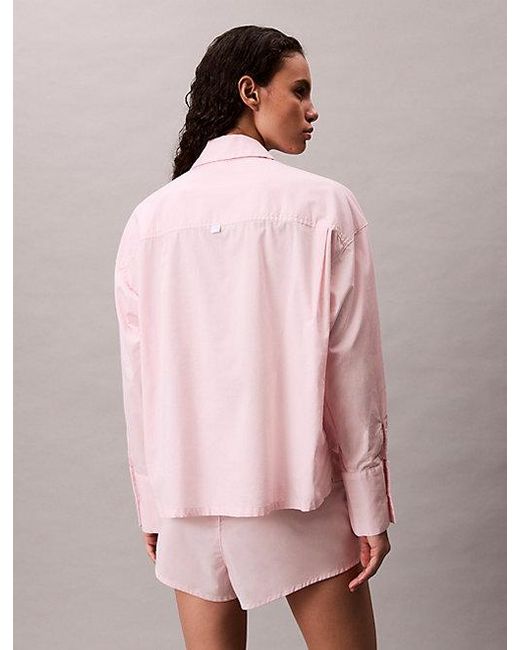 Calvin Klein Pink Cotton Poplin Pyjama Shorts