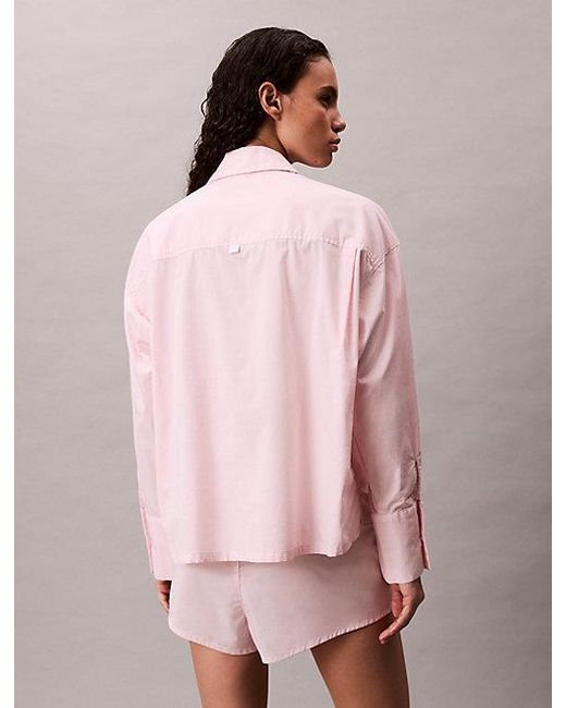 Calvin Klein Pink Pyjama-Shorts Aus Baumwoll-Popeline