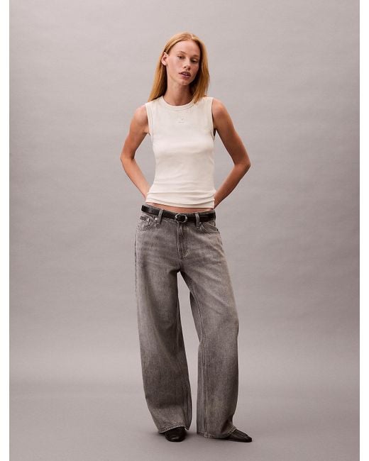 Calvin Klein Gray 90's Low Rise Baggy Jeans