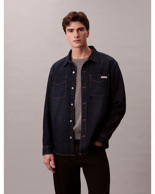 Giacca A Camicia di Calvin Klein in Blue da Uomo