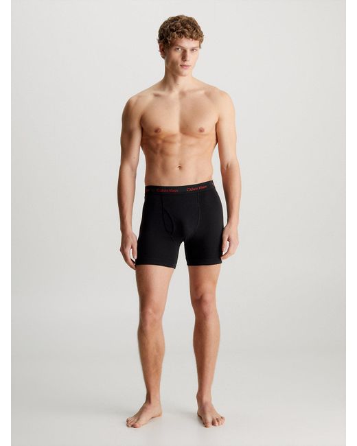 Calvin Klein Black 3 Pack Boxer Briefs - Cotton Stretch Wicking for men
