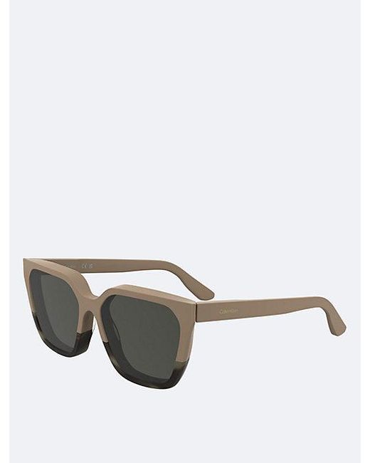 Calvin Klein Gray Modified Rectangle Sunglasses
