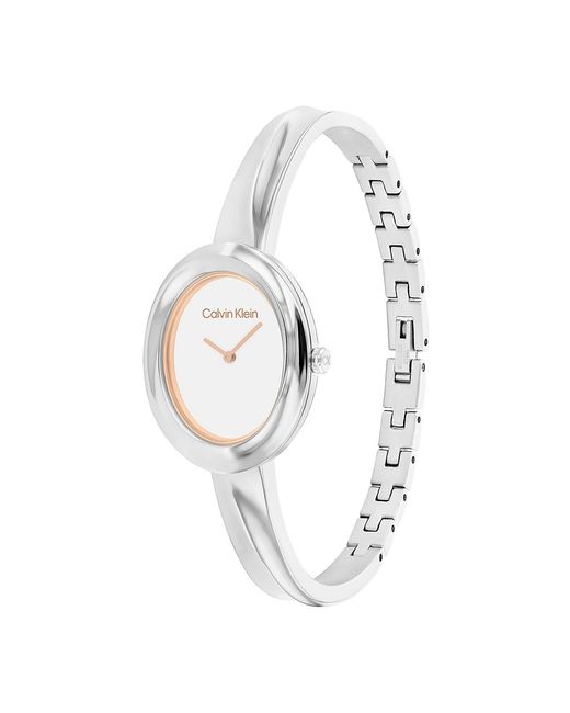 Calvin Klein White Contoured Bezel Watch