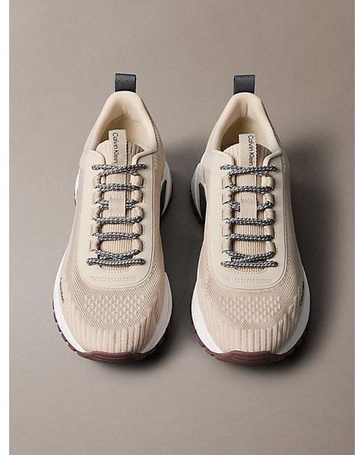 Calvin Klein Natural Trailblazer — Knit Mesh Runner Trainers for men