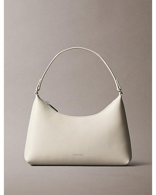 Calvin Klein Gray Foil Logo Small Shoulder Bag