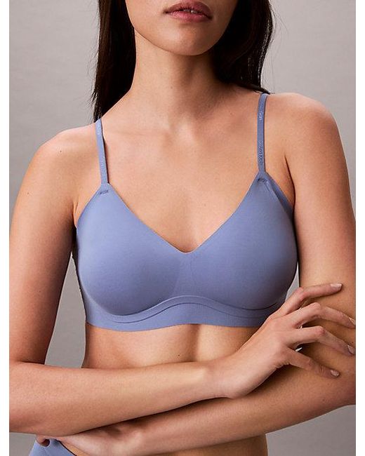 Calvin Klein Blue Lightly Lined Bralette Invisibles