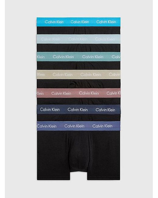 Pack de 7 bóxers de tiro bajo - Cotton Stretch Calvin Klein de hombre de color Blue