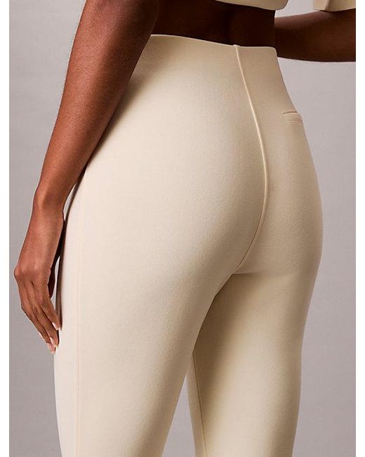 Calvin Klein Natural Tailored Knit Flared Pull On Trousers