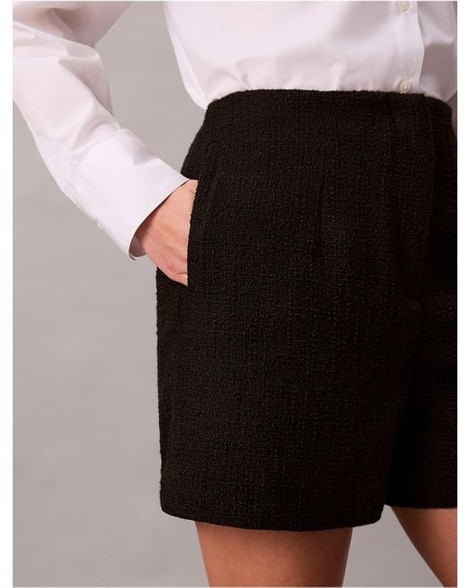 Calvin Klein Brown Tweed Tailored Shorts