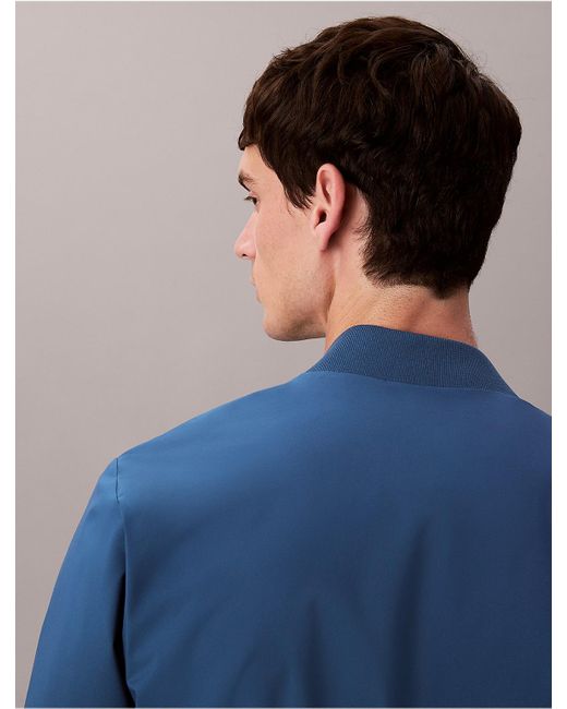 Calvin Klein Blue Matte Bomber Jacket for men