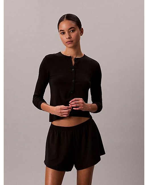 Calvin Klein Black Lounge Cardigan Ultra Soft Modal