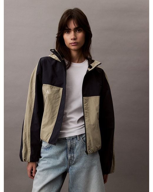Calvin Klein Brown Two-Tone Ripstop Nylon Jacket
