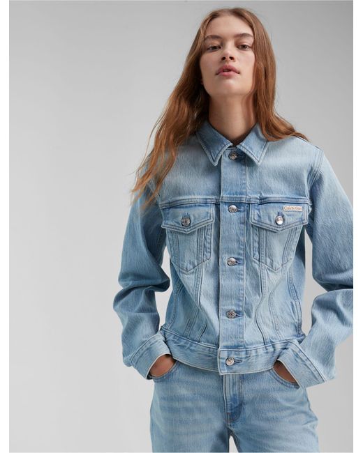 Calvin Klein Classic Trucker Jacket in Blue | Lyst