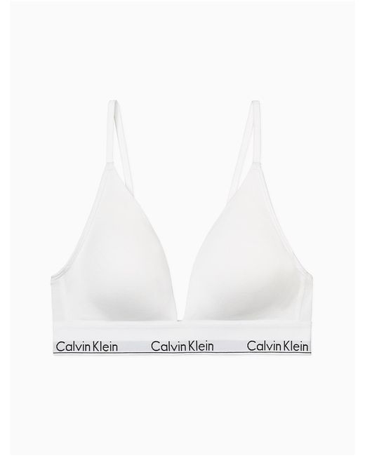 Calvin Klein Modern Cotton Lightly Lined Triangle Bralette in White | Lyst