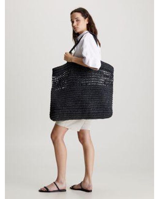 Calvin Klein Grote Stro Tote Bag in het Black