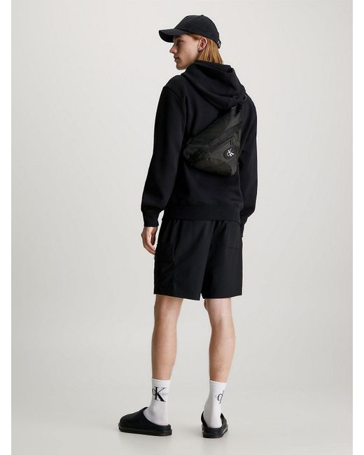 Calvin Klein Black Ripstop Crossbody Sling Bag for men