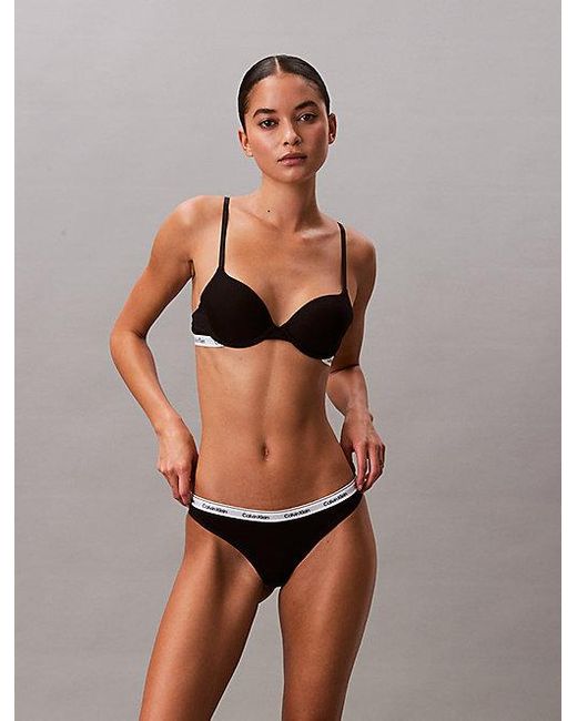 Calvin Klein Black Thong Icon Logo