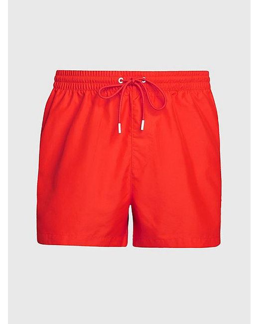 Calvin Klein Kort Zwemshort Met Trekkoord - Logo Tape in het Orange voor heren