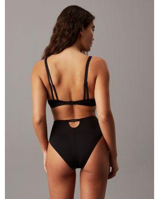 Parte de abajo de bikini de talle alto - CK Split Elastic Calvin Klein de color Brown