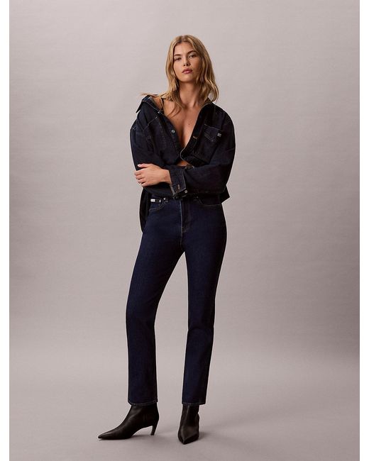 Calvin Klein Blue Archive High Rise Slim Jean