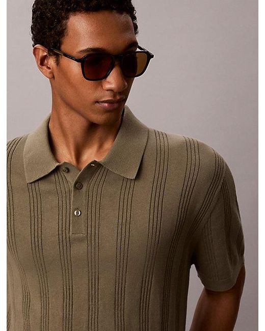 Calvin Klein Brown Modified Rectangle Sunglasses for men