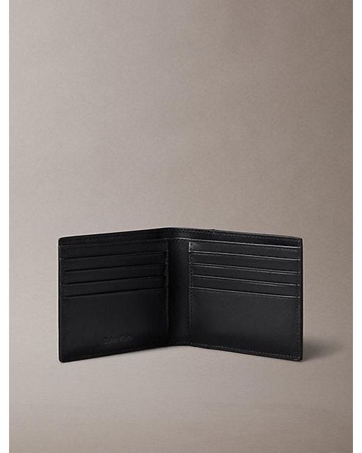 Calvin Klein Gray Leather Bifold Wallet for men