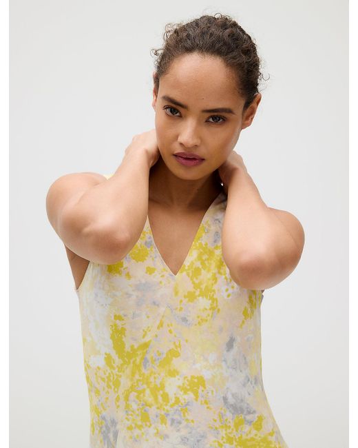 Calvin Klein Metallic Flared Viscose Printed Dress