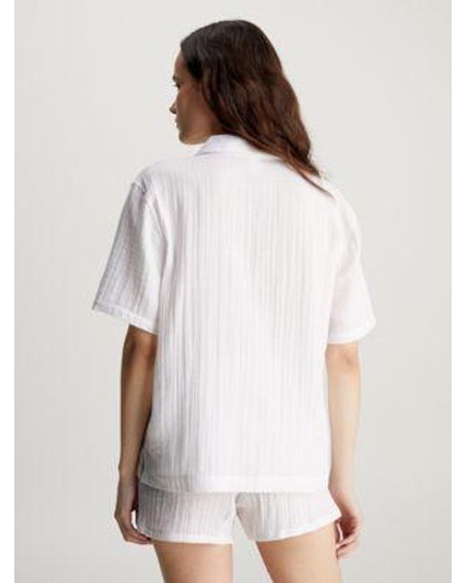 Top de pijama - Pure Textured Calvin Klein de color White
