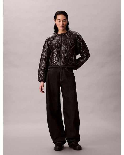 Calvin Klein Brown Reversible Logo Quilted Jacket