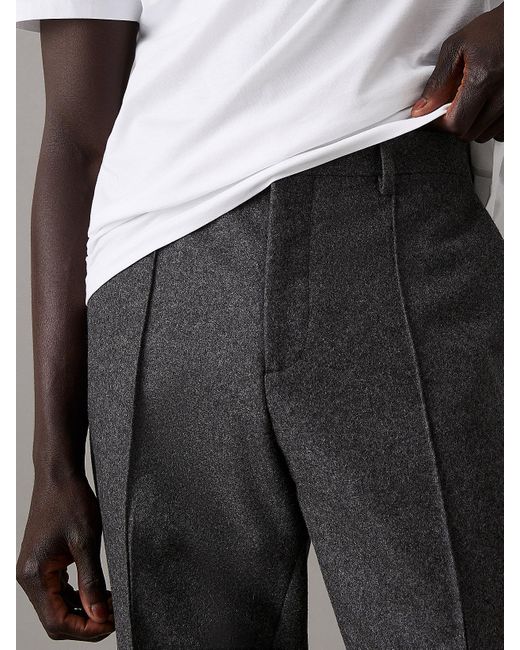 Pantalon Droit En Laine Melton Calvin Klein pour homme en coloris Multicolor