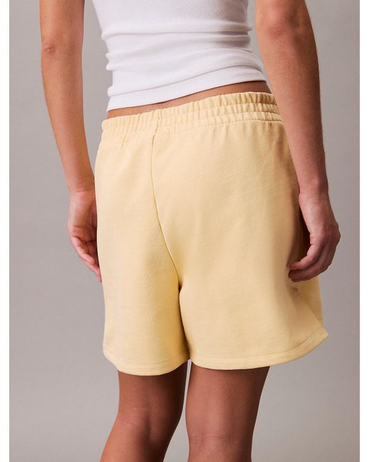 Short De Jogging En Tissu Éponge De Coton Calvin Klein en coloris Yellow