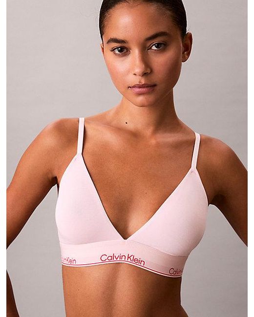 Calvin Klein Natural Lightly Lined Triangle Bralette Icon Cotton Modal