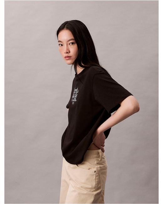 Calvin Klein Black Calvin Klein Embroidered Script Logo Classic T-Shirt