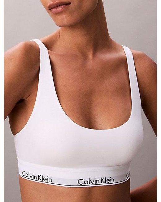 Calvin Klein White Lightly Lined Bralette Icon Cotton Modal