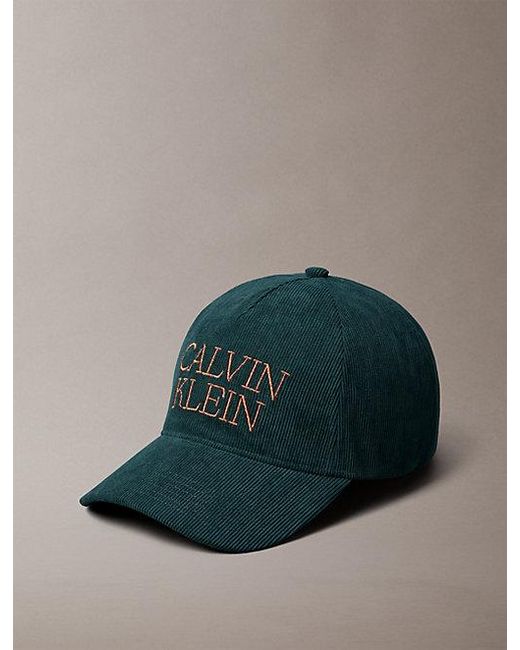 Calvin Klein Blue Corduroy Logo Cap for men