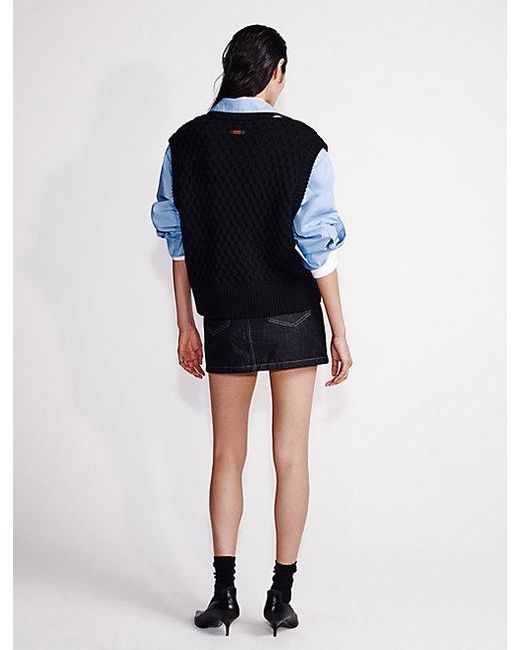 Calvin Klein Geweven Poplin Cropped Button-Down Overhemd in het Black
