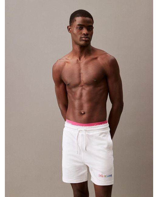 Calvin Klein Brown Unisex Jogger Shorts - Pride