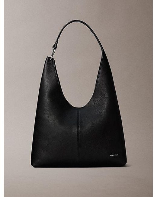 Calvin Klein Black Slouchy Leather Medium Shoulder Bag
