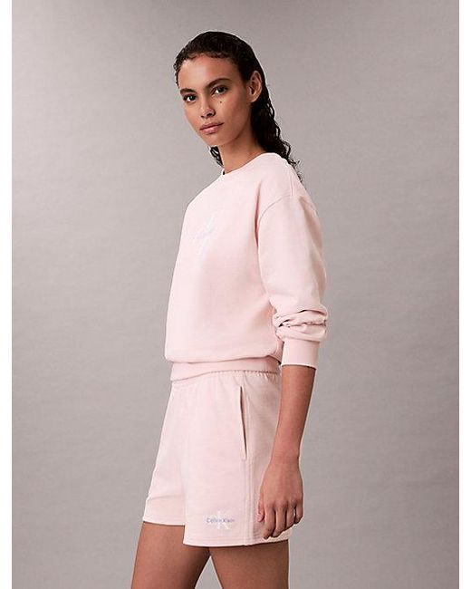 Calvin Klein Hoodie Met Rits En Monogram in het Pink
