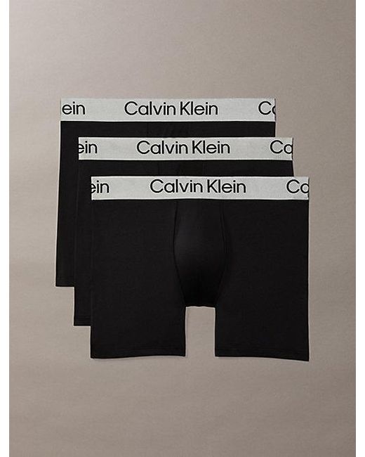 Calvin Klein Black 3 Pack Boxer Briefs Micro Stretch for men