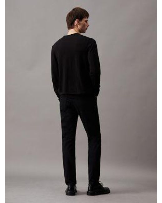 Jersey de seda y algodón Calvin Klein de hombre de color Black