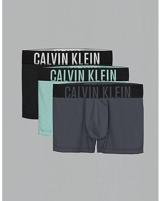 Calvin Klein Gray 3 Pack Trunks Intense Power Cotton for men