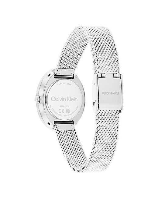 Calvin Klein Black 's Twisted Bezel Stainless Steel Watch – 24 Mm Oval