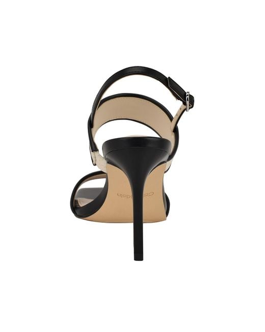 Calvin Klein Metallic Amour Double Band Slingback Stiletto Sandals