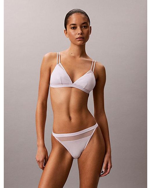Calvin Klein Brown Triangle Bra Sheer Modal Mesh