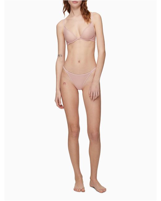 Calvin Klein Sheer Marquisette Unlined Plunge Bra Lyst 