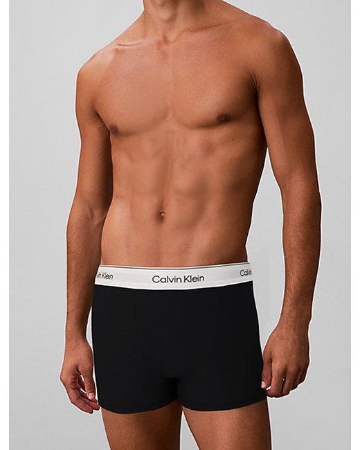 Calvin Klein Red 3 Pack Relaxed Trunks Icon Cotton Stretch for men