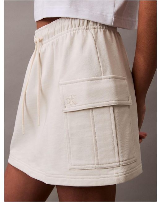 Calvin Klein Brown Archive Terry Cargo Skirt