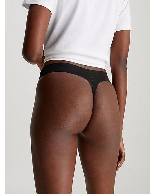 Calvin Klein Black Thong Invisibles Cotton