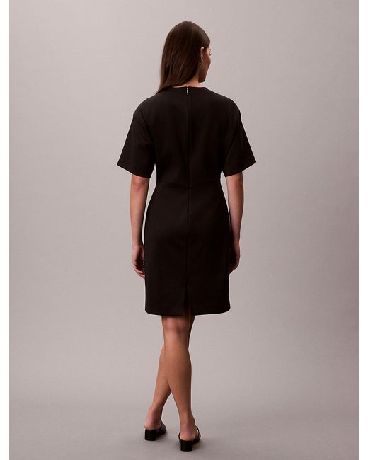 Calvin Klein Brown Smooth Stretch V-Neck Short Sleeve Dress